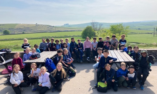 Year 5 children during their residential trip to the Peak District