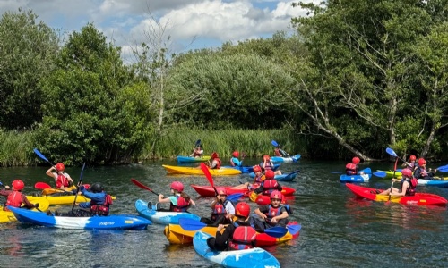 Year 7 students on their residential trip to the Norfolk Lakes